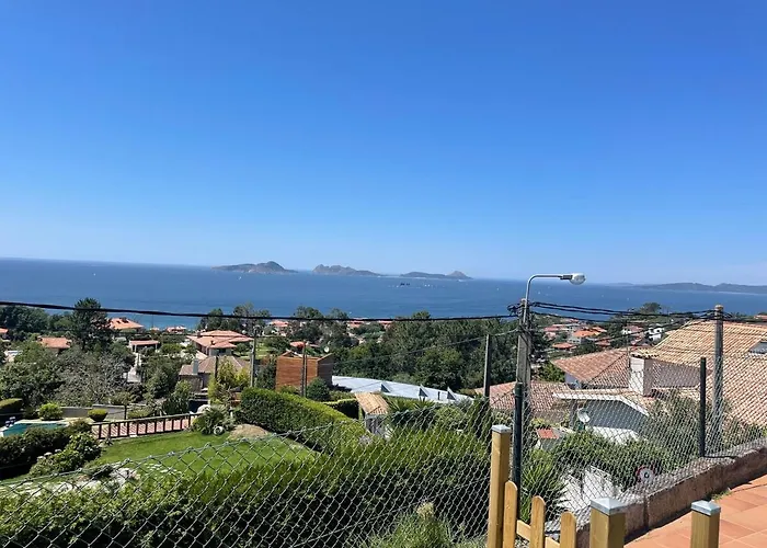 Casa Con Jardin, Piscina Privada Y Vistas A Las Islas Cies 尼格兰